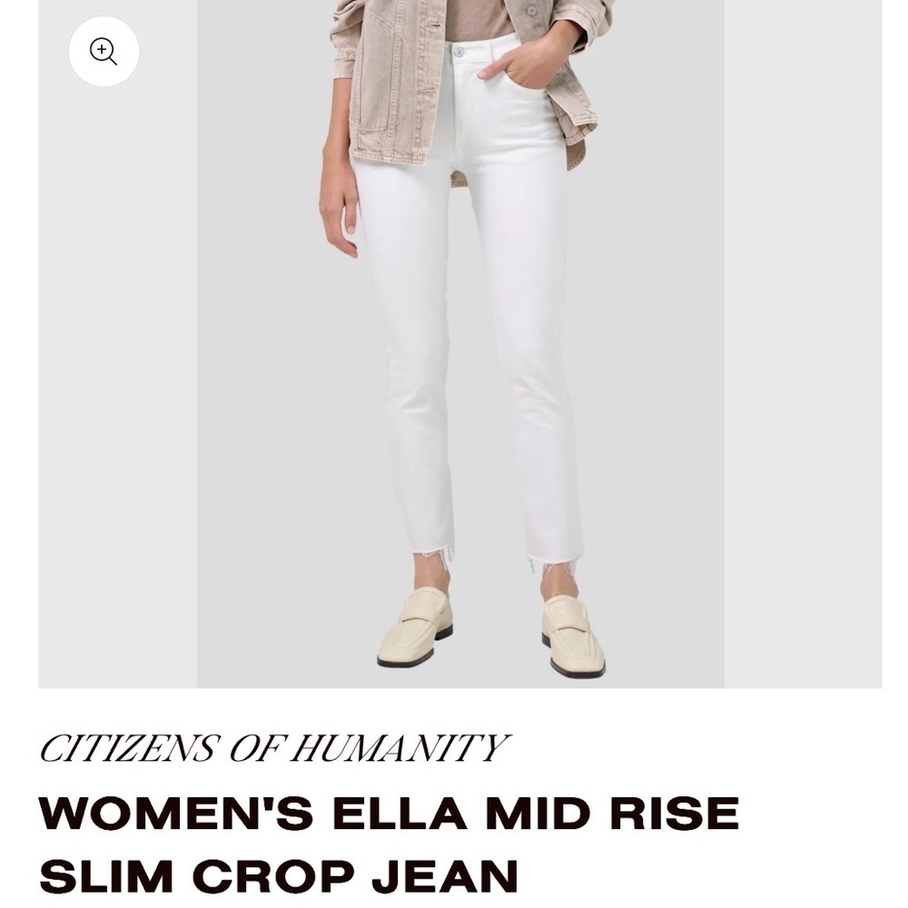 CITIZENS OF HUMANITY WOMEN'S ELLA MID RISE SLIM CROP JEANS SIZE 25 - Picture 2 of 10